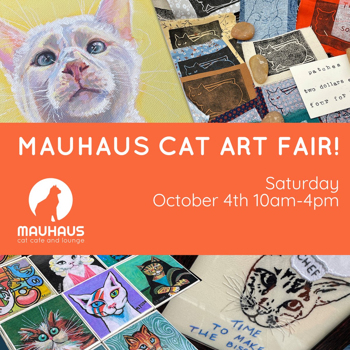 Love cats? Love art? Don’t miss the Mauhaus Cat Art Fair this Saturday from 10 AM to 4 PM. Shop unique cat-inspired creations from local artists and celebrate all things feline! 🐱 #EnjoyMaplewood #SupportLocal