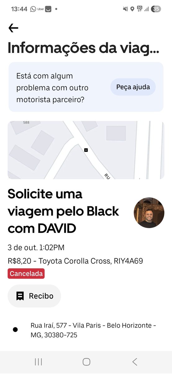 Se você reside em Belo Horizonte, nunca aceite corrida com este motorista. Fez meu neto chorar.