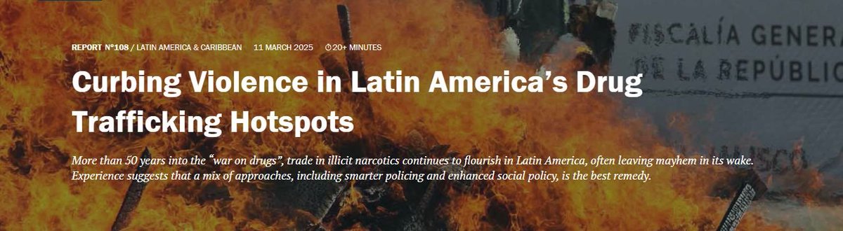 PeaceNascimento's tweet photo. 🌎📑 | For my #FridayReading this week, I’m sharing @ICGlatam 2025 article:
“Curbing Violence in Latin America’s Drug Trafficking Hotspots”. https://t.co/NM4ikXPKtS
