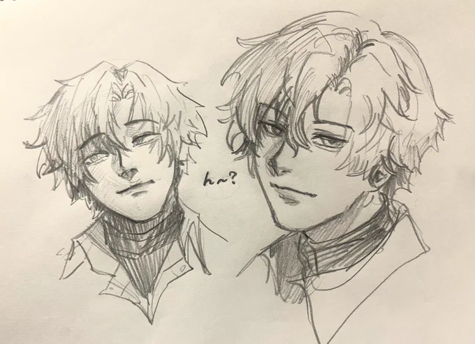 鉛筆で久しぶりにフィ描いたよ
角度によって顔変わっちゃうねぇ… 