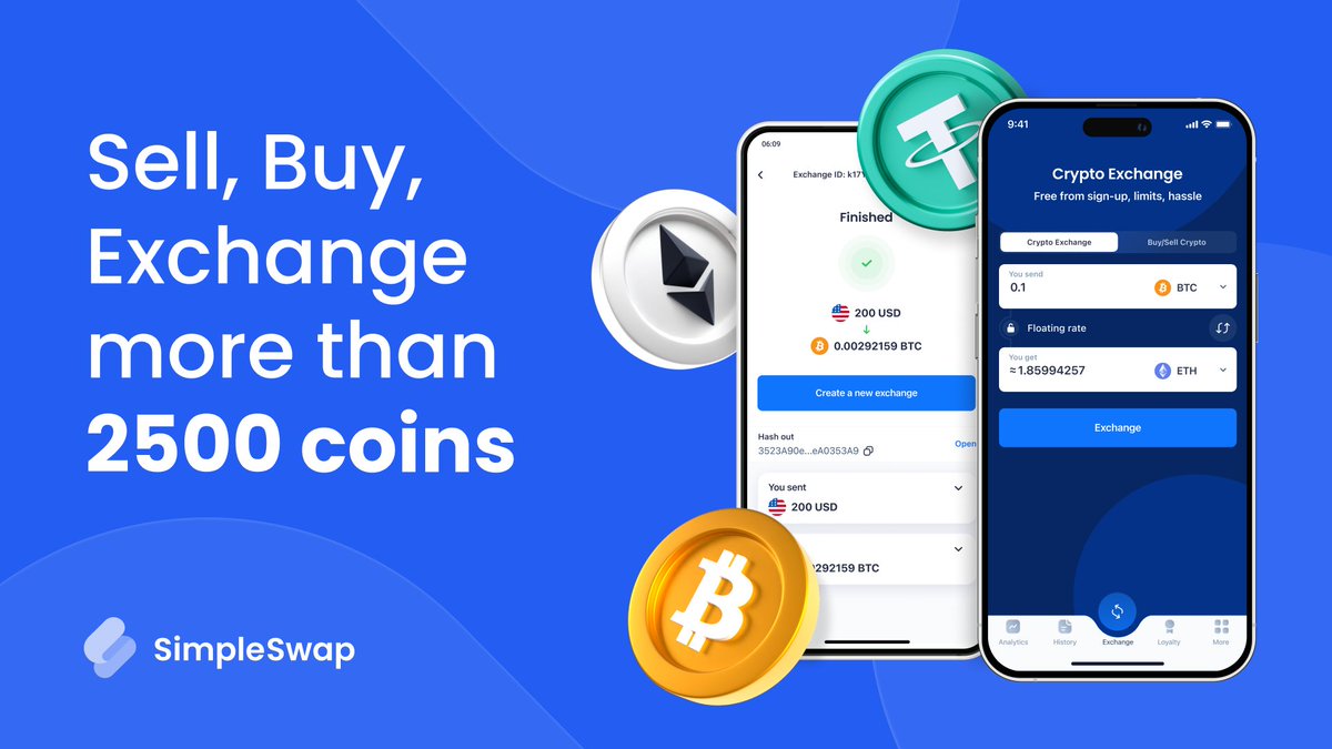 SimpleSwap_io's tweet image. 📈 $BTC is pushing towards a new ATH, altcoins are flashing big green candles, and the whole market looks strong.
Don’t miss the momentum – on SimpleSwap you’ll find:
✅ 2,500+ assets
✅ 3,200,000+ crypto pairs
✅ fast & easy swaps
📲 Pick your coin and make your move today!…