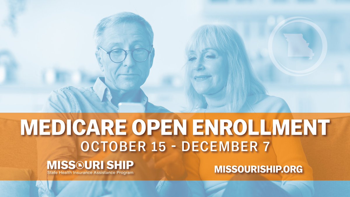 Open enrollment for Medicare is almost here! Plans can change from year to year, so it's important to make sure your plan is still right for you. Visit missouriship.org or call 1-800-390-3330 to make an appointment for expert guidance on navigating your Medicare choices.