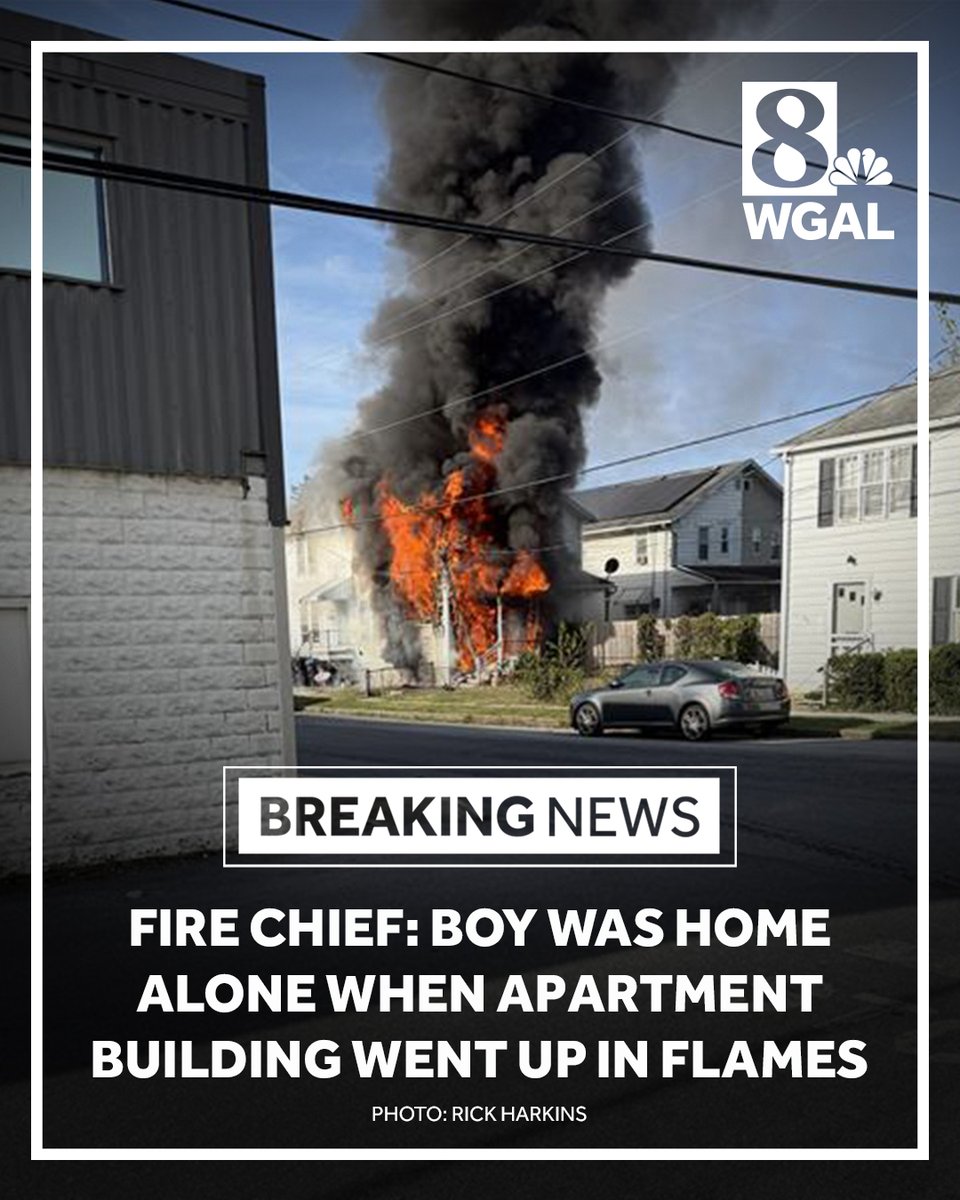 WGAL's tweet photo. Officials said a boy was home alone when a fire broke out and ripped through an apartment building in Dauphin County: https://t.co/Cf9KOxYLjB
#panews #apartment #fire #dauphin #penbrook https://t.co/9j8xWRjpKc