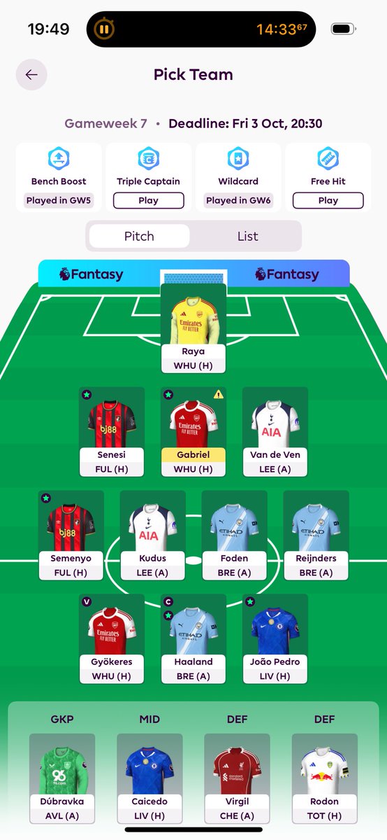 NadavDeu's tweet photo. @thefplbois Caicedo, Joao Pedro or Virgil to lineup? https://t.co/s66LBNPRYO