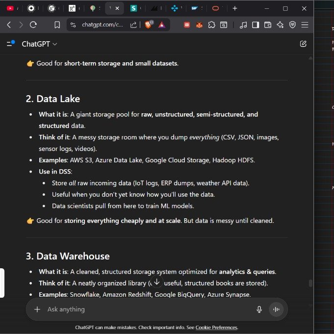 gargieesingh's tweet image. #Day83

☑️Learned about - data pipeline, dss, data warehousing, data lakes for my #sih2025 project
☑️DSA - Sorting

building with @cracked_black 

#100DaysOfCode #LearnInPublic