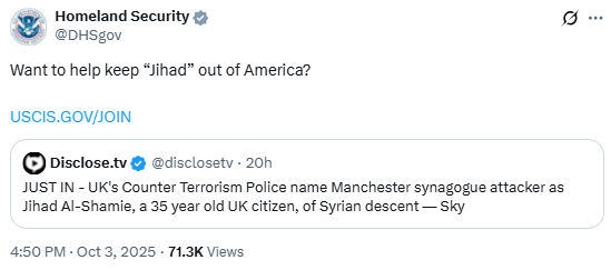 BasilTheGreat's tweet image. 🚨HOMELAND SECURITY IN THE U.S ARE NOW USING THE UK AS AN EXAMPLE OF WHY YOU SHOULD SIGN UP TO WORK FOR THEM

They&apos;re right
Our country has imported millions of people who hate us
And the Americans should remind their country of how to stay safe

KEEP THEM OUT.