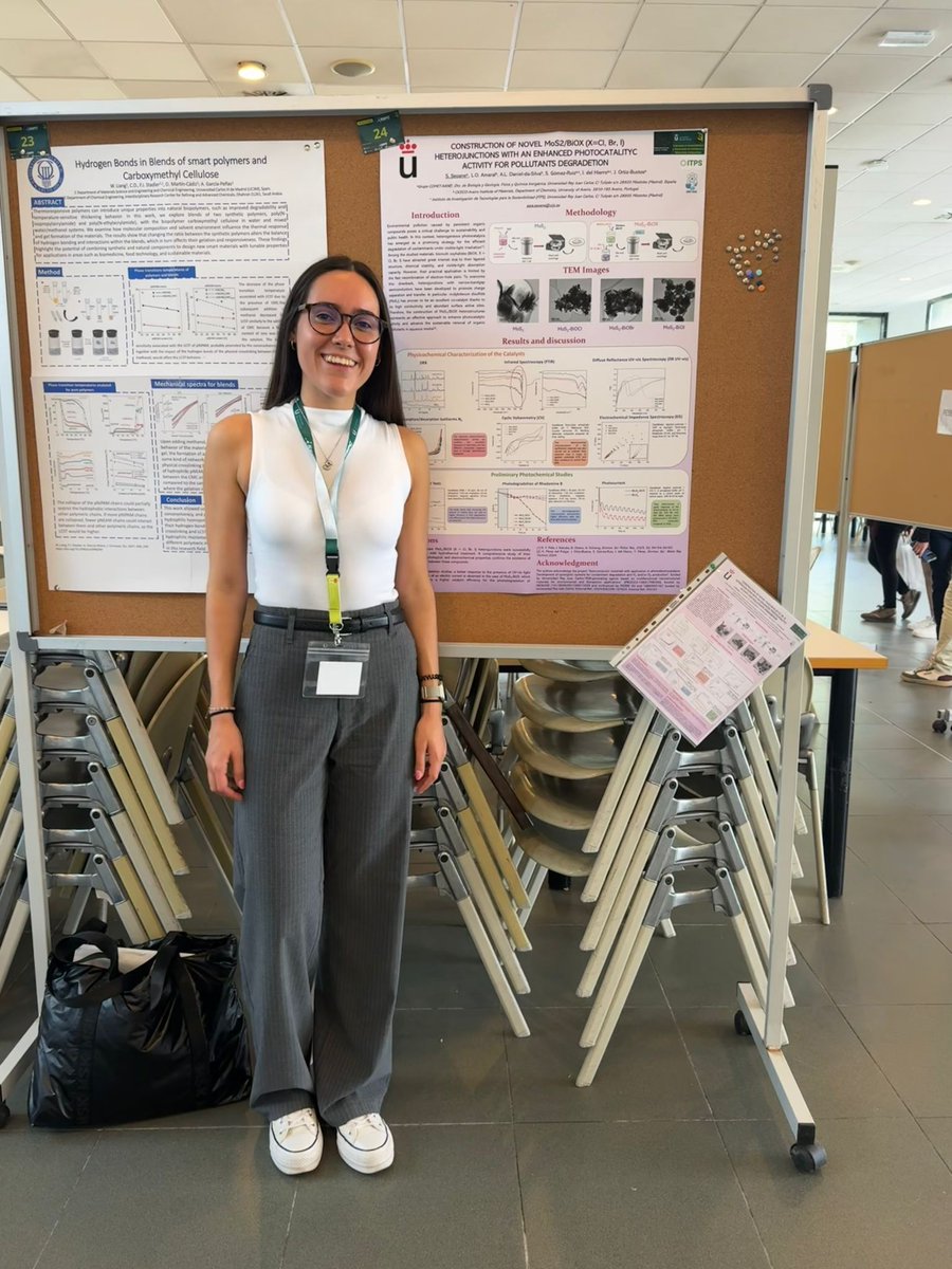 comet_nano's tweet photo. Nuestros compañeros Miguel Díaz Sánchez, Victoria García Almodóvar y Sara Seoane Míguez compartieron parte de su investigación en “II Jornada en Sostenibilidad e Innovacion en Polímeros y Materiales Compuestos” 🔬🧪♻️ https://t.co/OYBJoS7Ps5