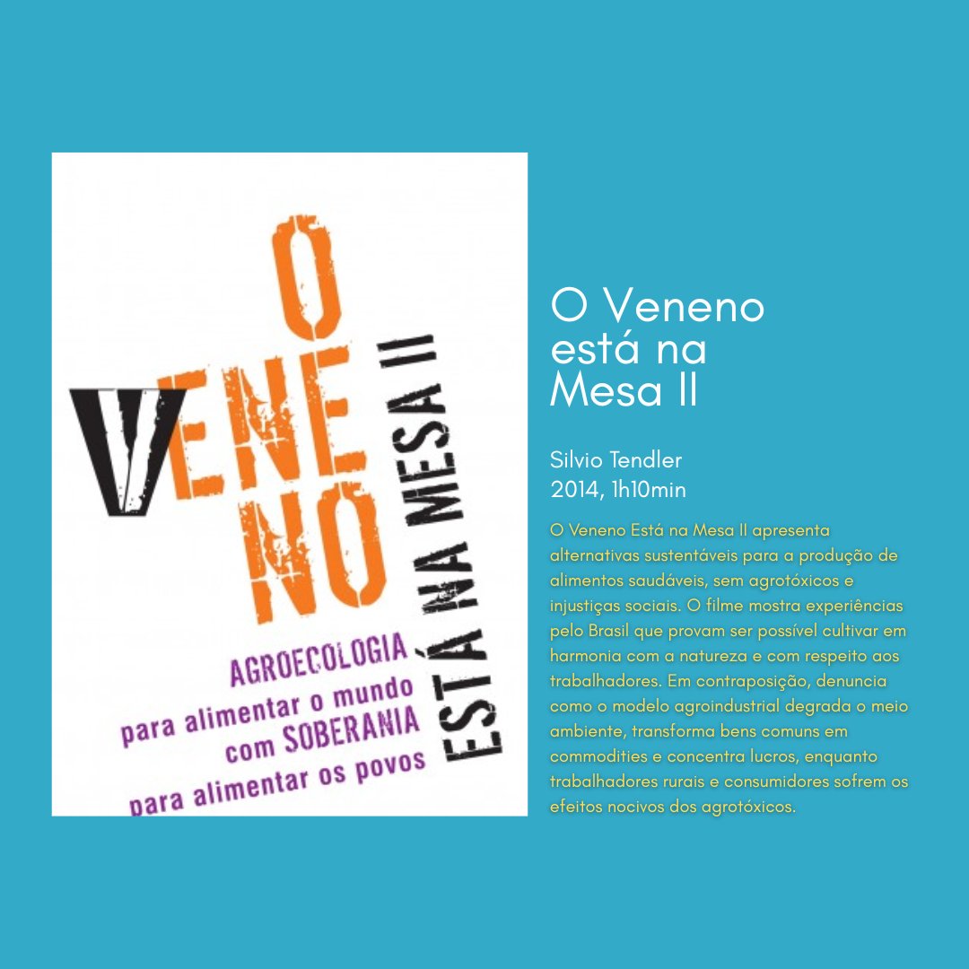 PlanetaDoc's tweet image. 🗓️ 06/10 | 15h
🌱 Mesa sobre Sistema Agroalimentar com a CEPAGRO no #PlanetaDoc2025 (UFSC).
🎬 Exibição do filme O Veneno Está na Mesa II, de Silvio Tendler.
📌 Entrada gratuita!
#Agroecologia #Sustentabilidade #CinemaSocioambiental