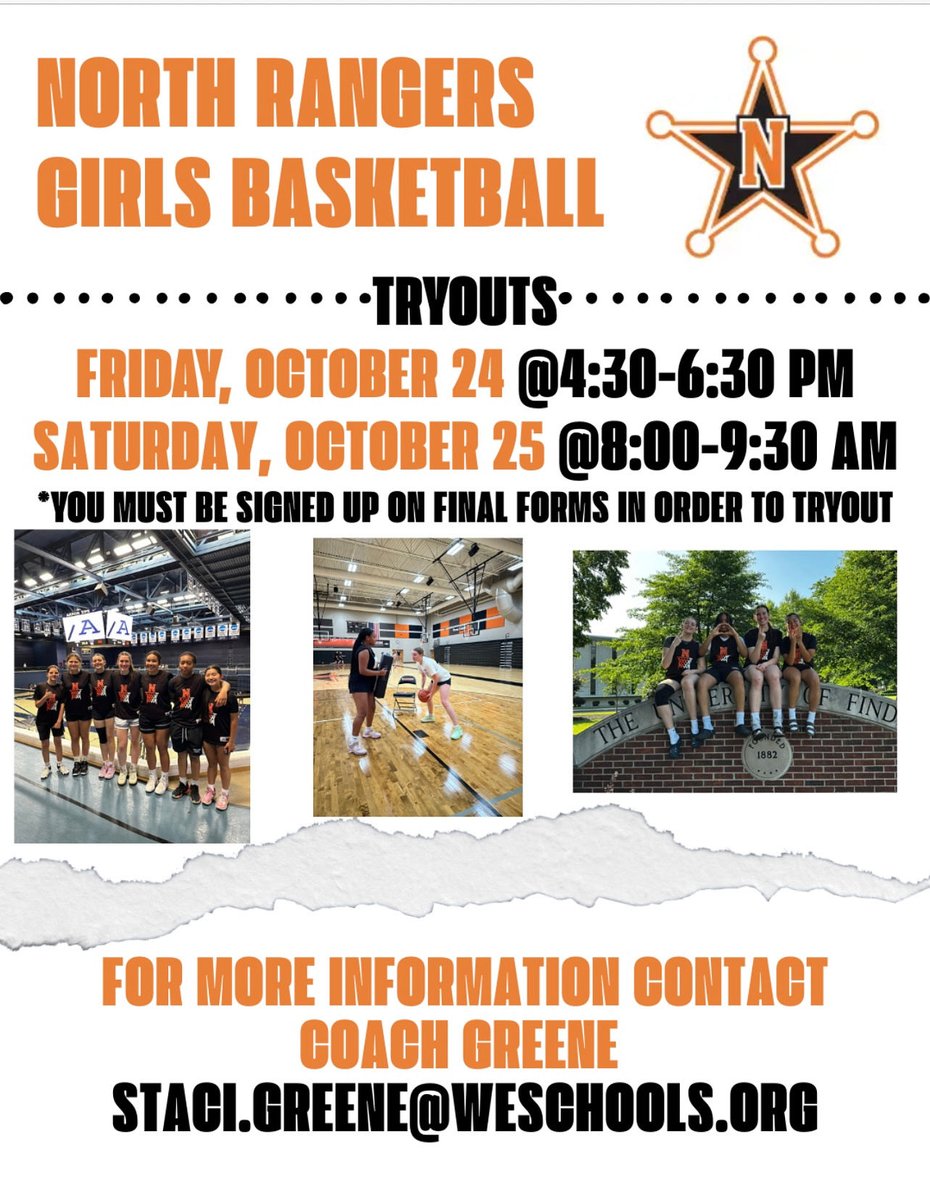 northgbball's tweet photo. Here is tryout information! 
**Make sure to have a physical and you are signed up in final forms**
See Coach Greene with any questions and pass the word along. Hope to see you there! #RTR https://t.co/QWzNMM64FG