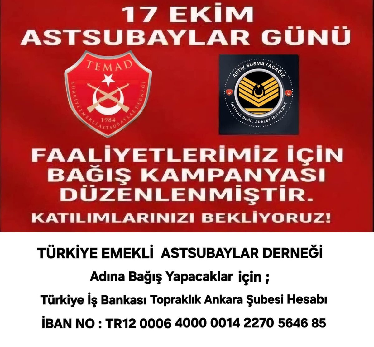 Geleceğimiz, dayanışmamızla şekillenecek. #TEMADDestek #TEMAD17Ekim