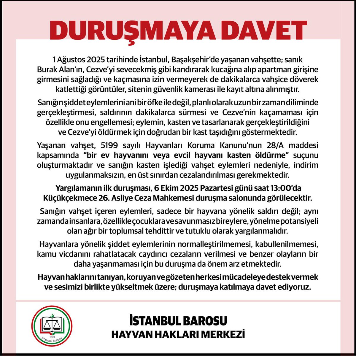 DURUŞMAYA DAVET