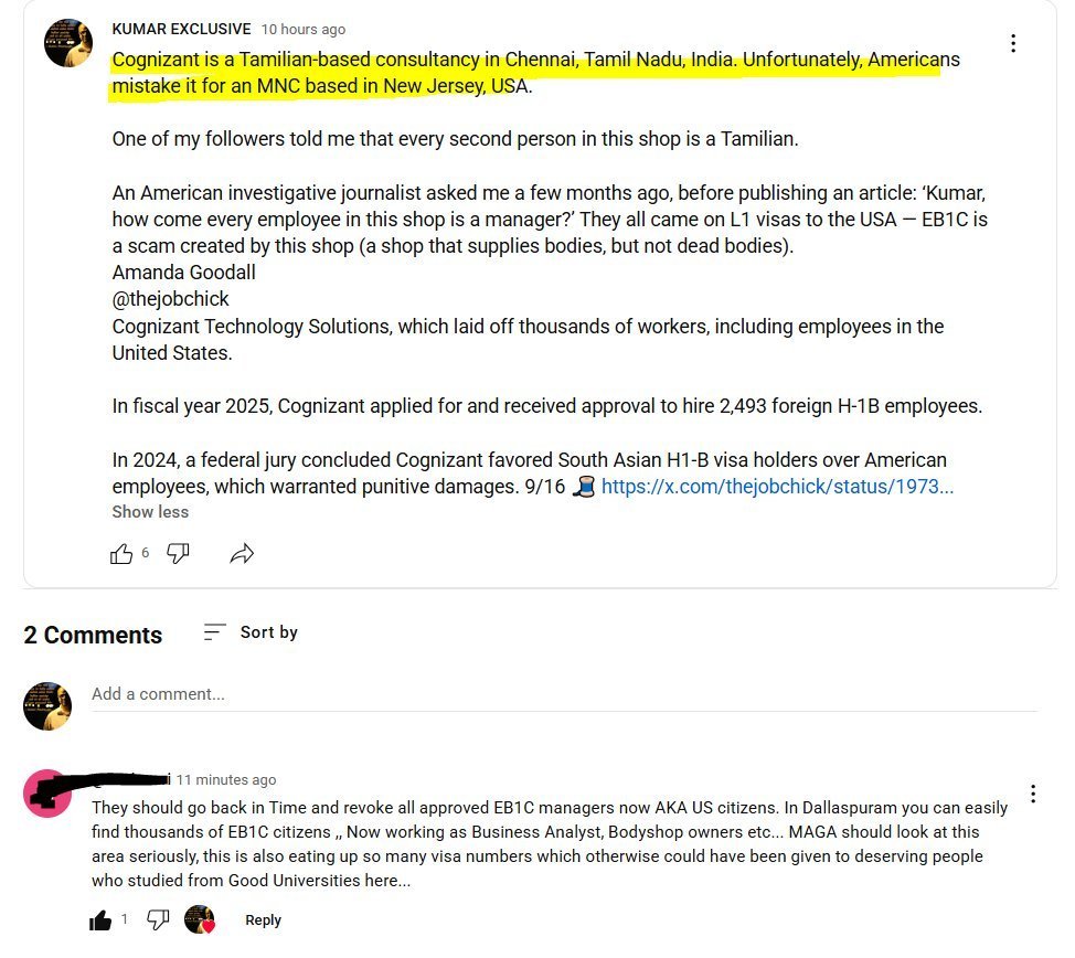 mattforney's tweet photo. Cognizant is a fake consultancy group based in Chennai, India that shares its name with a New Jersey-based company, perhaps by design. They are a notorious mill for H-1B and general visa abuse, having been fined for discrimination against Americans. Shut them down! @USDOL https://t.co/oFJaWjac0B