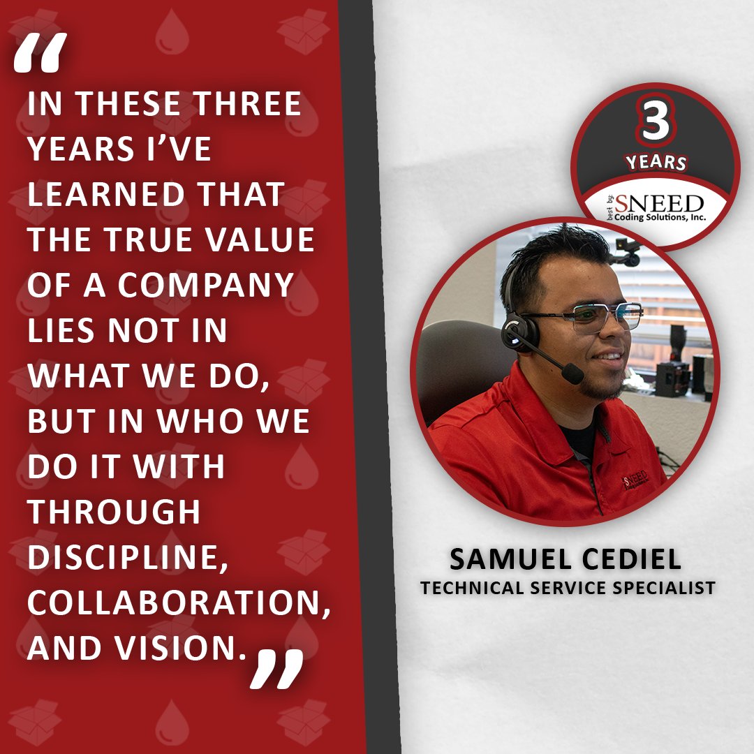 SneedCoding's tweet image. 😁Celebrating 3 years of dedication from Sam🙌!
Sam’s impact goes beyond technical solutions👨💻, as he brings collaboration🤝, vision😎, and care to every project and customer. Thank you, Sam! 🙏
#WorkAnniversary #TeamSneed #CustomersFirst #TechnicalExpert #StrongerTogether