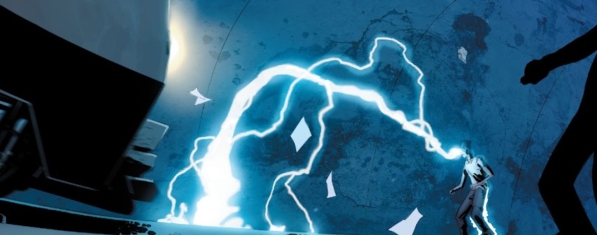 #mutantx 

Un inquietante sonido electrico azota Long Island , el cielo se convierte en un único color azul eléctrico .