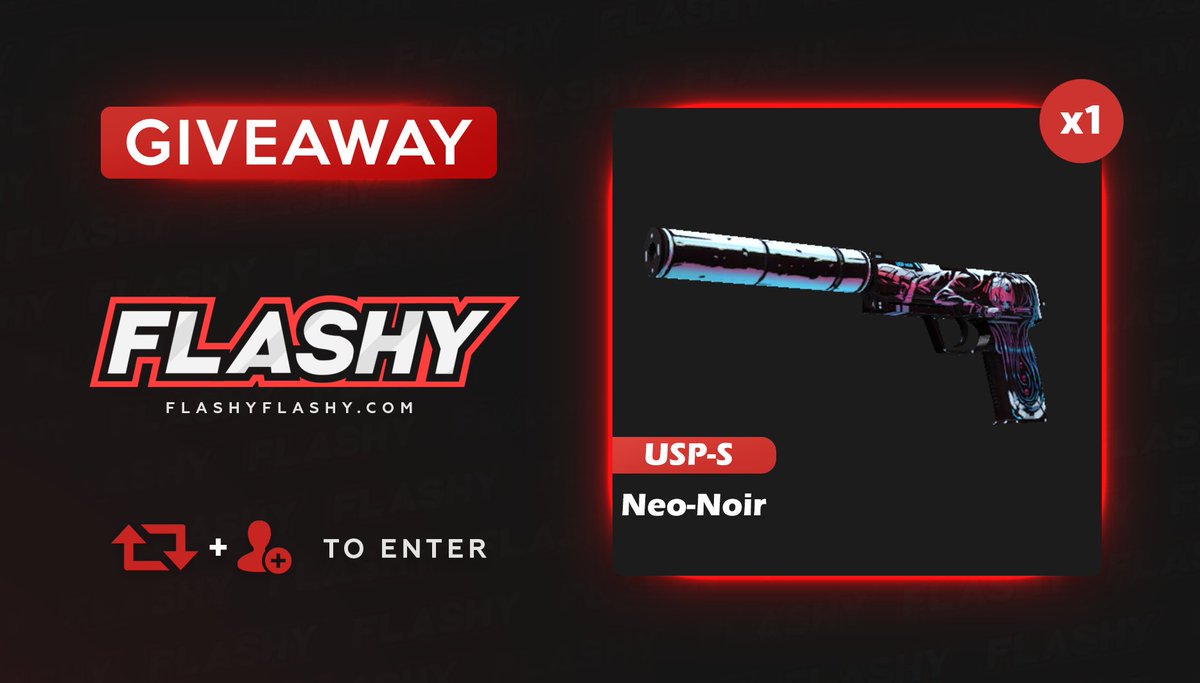flashyflashycom's tweet photo. 🔥🔥 WKND GIVEAWAY !!! 🏆 USP-S Neo-Noir !

To win:
✅ Visit for free codes: https://t.co/Fonu6Ev9f2
✅ Retweet
✅ Tag a friend 
✅ Follow us

#flashyflashy #giveaway #csgoskins #CSGOGiveaway https://t.co/ph40b6Mamp