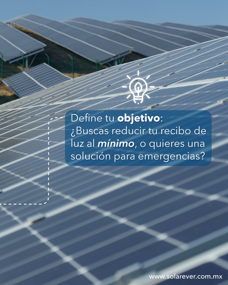 ☀️💡 Solar Tip by Solarever

¿Quieres instalar un sistema solar en tu hogar pero no sabes por dónde empezar? Aquí te damos 3 pasos clave:

1️⃣ Analiza tu consumo: revisa tus recibos de luz de los últimos 12 meses.
2️⃣ Evalúa tu espacio: mide el tamaño y orientación de tu techo.