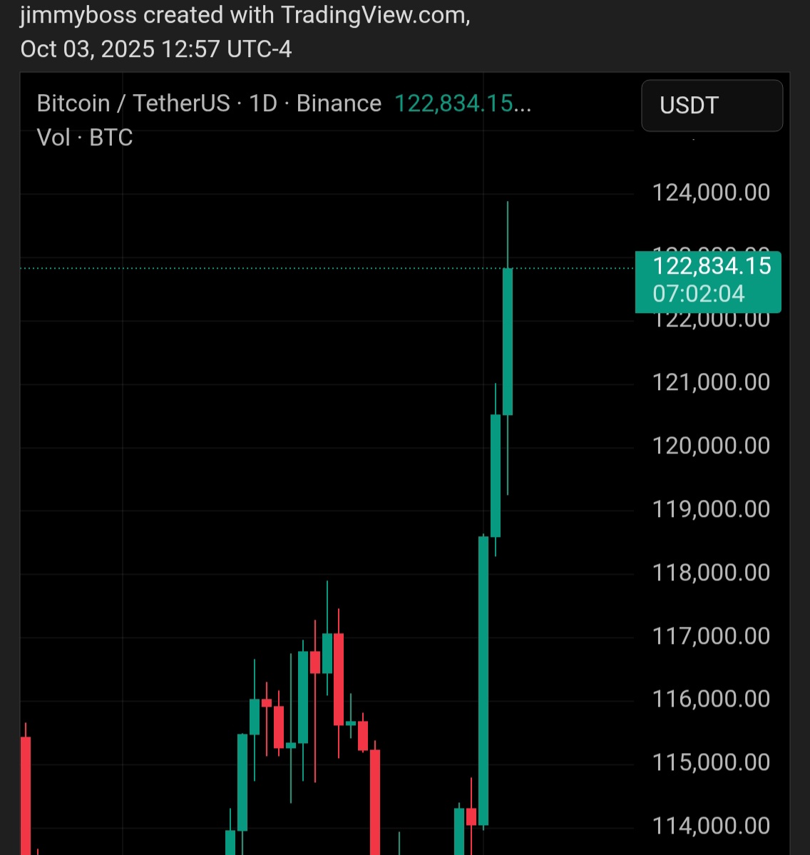 jimmyboss48's tweet photo. #Bitcoin is hitting a new all-time high, altcoins are booming. #Uptober has started, and the bull will roar like a hill song  and that’s when $JBC will step in and become the star of the bull run. $BTC https://t.co/h0CXIPDl76