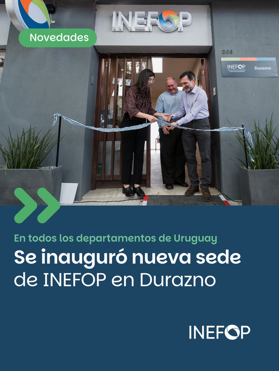 #Novedades 🎉 ¡Inauguramos nuestra nueva sede en Durazno!

✅ Con la presencia de autoridades y referentes de instituciones públicas y privadas, abrimos nuestras puertas en 19 de Abril 806, esquina Fructuoso Rivera.

¡Te esperamos!

Más info: bit.ly/476DePD

#INEFOP