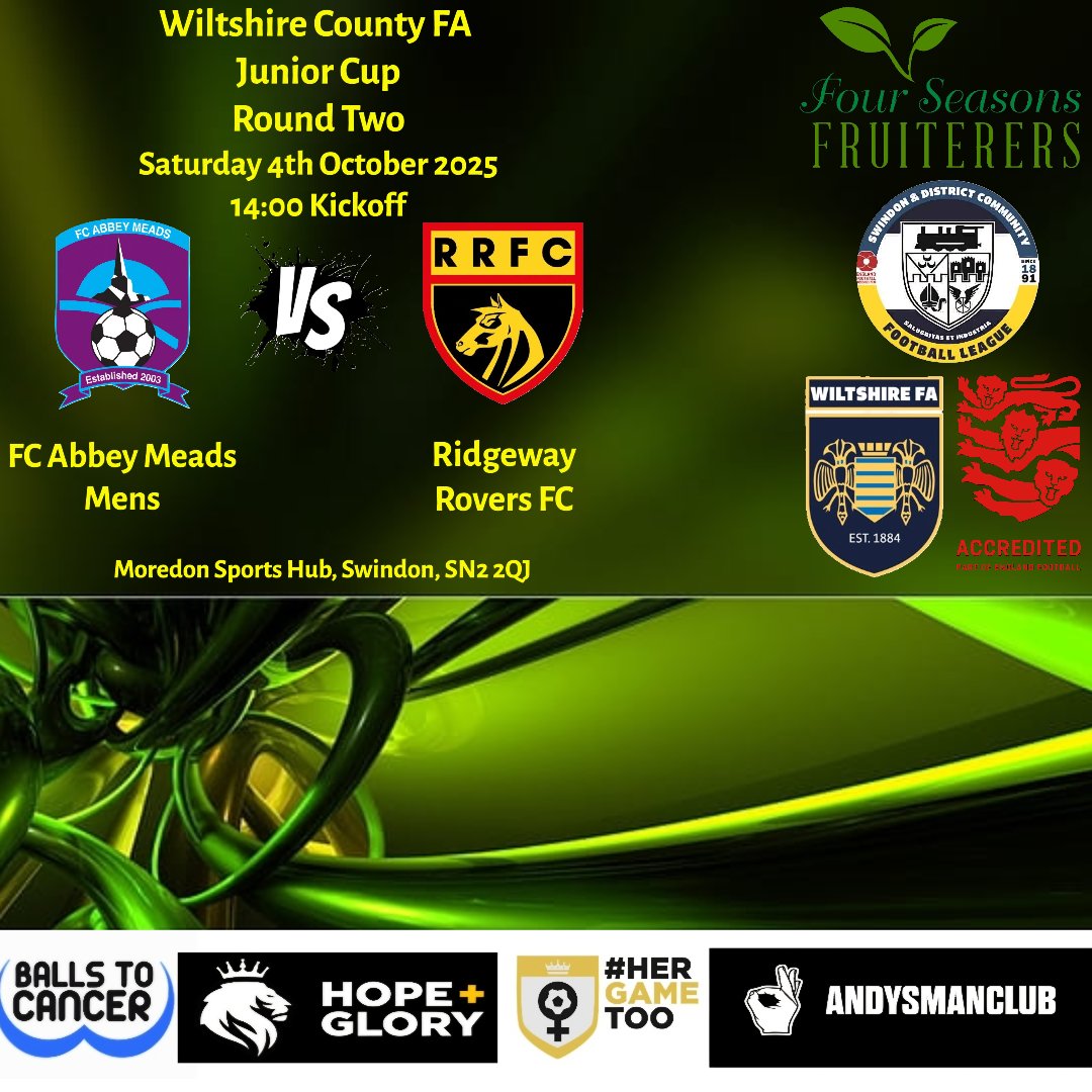 Que Sara Sara..... etc etc.
Its cup action this weekend as we play round 2 of the <a href="/WiltsCountyFA/">Wiltshire FA</a> Junior Cup.
We have a trip to Moredon Sports Hub to face <a href="/FcAbbeymeads/">FC Abbey Meads</a> Mens.
2pm kickoff for this one.
Come down and make some noise if your around the area. 
#uptherovers