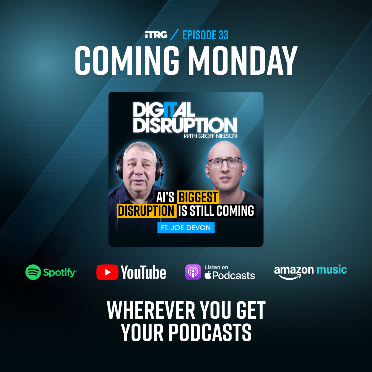 infotechRG's tweet image. It’s time to build tech for everyone. 

Joe Devon, accessibility visionary &amp;amp; co-founder of Global Accessibility Awareness Day, joins Digital Disruption to discuss AI, inclusion, and the future of digital experiences.

🎧 New episode out Monday! 

 #AI  #Accessibility #TechPod
