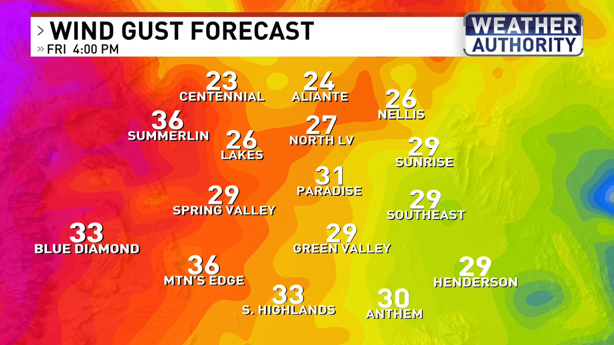 ChloeKoast's tweet image. Here&apos;s a look at the timing of the winds on Friday! #WeatherAuthority #LasVegas