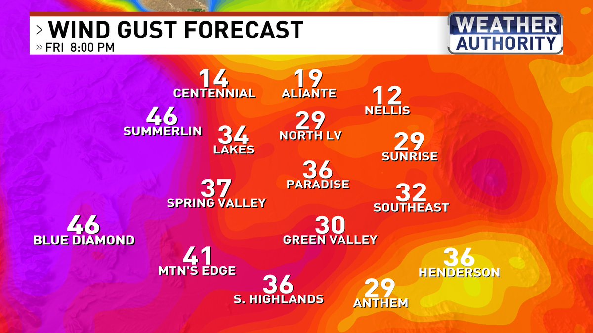 ChloeKoast's tweet image. Here&apos;s a look at the timing of the winds on Friday! #WeatherAuthority #LasVegas