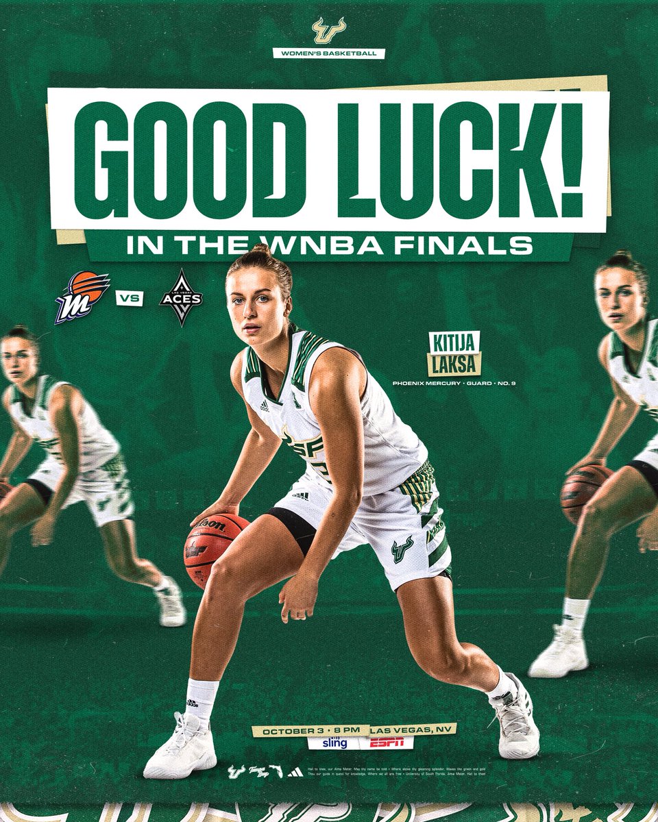 USFWBB's tweet image. Good luck tonight in the WNBA Finals, @KitLaksa … we’re behind you and proud to have you in our Hall of Fame🤘