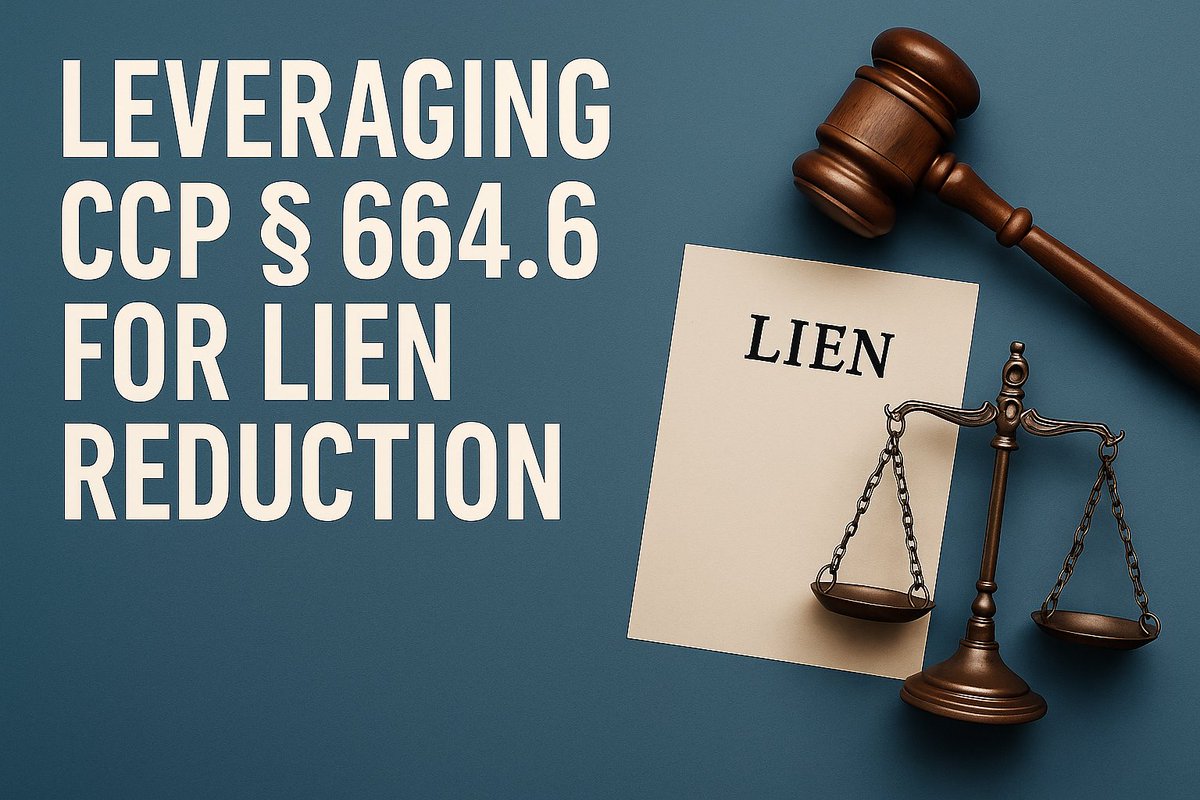 LienProjectNet's tweet image. New blog: California Code of Civil Procedure § 664.6 may help when liens stall disbursement. Preserve jurisdiction, seek allocation orders, and reduce lien exposure.

Read here: lienprojectnetwork.com/blog
#LienResolution #PersonalInjury #Settlement