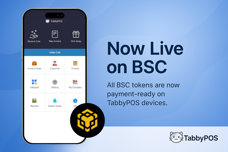 #TabbyPOS is now LIVE on #BSC ! 🚀   All BSC tokens are now payment-ready on TabbyPOS devices.  Merchants, welcome to the future of crypto payments. ✨