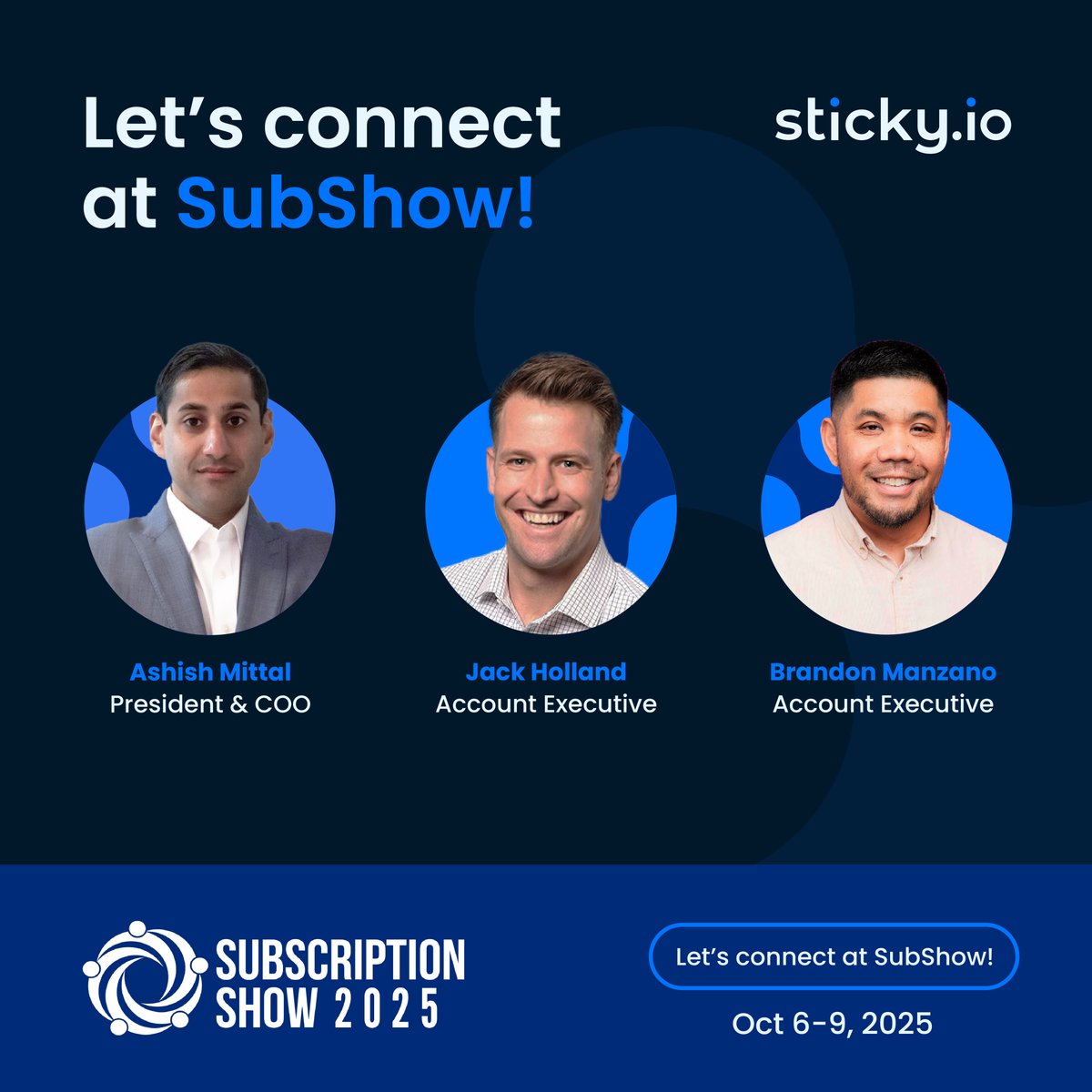 sticky_io's tweet image. Next week, join us in Jersey City for Subscription Show 2025!

We help marketers, finance leaders, and payment operations scale without complexity using our revenue platform.

#ecommerce #subshow #subscriptions #payments