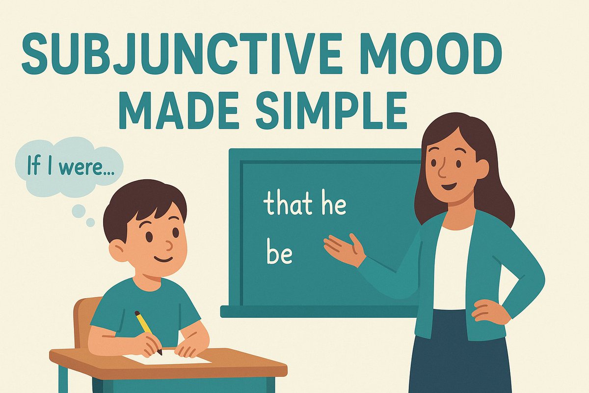 EnglishFunUK's tweet photo. The subjunctive mood made simple! 🎉 Discover easy ways to express wishes and suggestions. Perfect for students and parents gearing up for SATs! Check out our latest blog post: https://t.co/hYZsWgL1D6 #Subjunctive #GrammarGoals #EnglishGrammar https://t.co/IZZx3O1h1Y