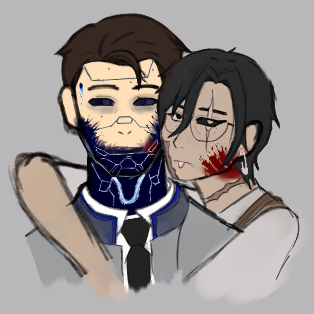 toonigirii's tweet image. very quick #binarysoul sketch chimera connor &amp;amp; dc faine okay goodnight this is absolute ass but whatever man