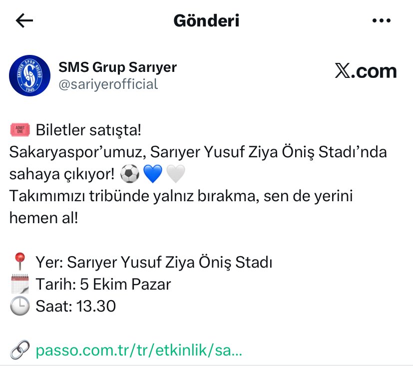 Bu <a href="/sariyerofficial/">SMS Grup Sarıyer</a> ‘ ın sosyal medyasını Sakaryalı birimi kullanıyor. İlk önce Sakaryasporumuz yazıp kalpleri Yeşil Siyah yaptı şimdide Kalpleri değiştirip yine Sakaryasporumuz yaptı. En son Sarıyerimiz yazabildi😀