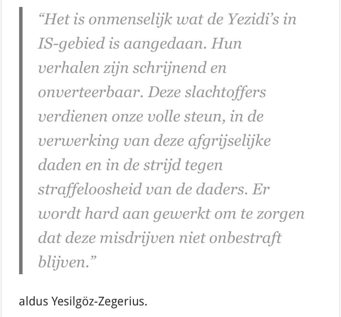 Deskundigen zijn het erover eens. Yesilgöz en Brekelmans zijn genocide-ontkenners. Wist je dat Dilan een paar jaar geleden met de Tweede Kamer besloot dat IS genocide pleegde? Daar kwam geen Gerechtshof aan te pas. Check de uitspraken van Yesilgöz over oorlogsmisdaden.