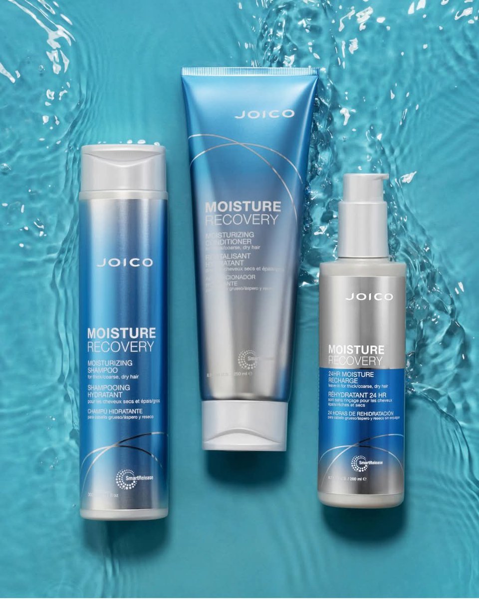 cosmoprof6386's tweet image. 💙Thirsty hair? 💦✨ Quench it with the ultimate dry hair revival heroes!💙

💙Our Joico Moisture Recovery Collection deeply nourishes dry strands, leaving hair 88% smoother and 46% softer*, while also reducing breakage and making detangling** easier. ✨💙

#Joico  #cpd586