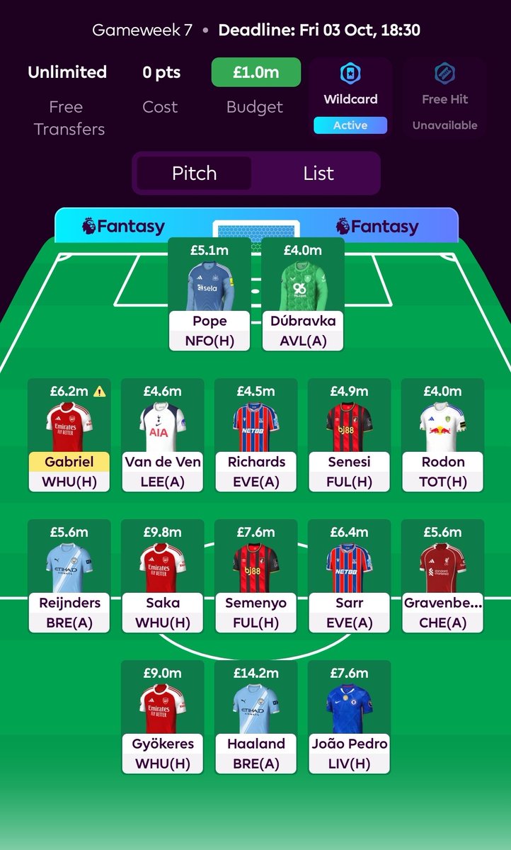 Djafar_1's tweet photo. @FPL_UCF فعلت وايلد كارد اية نصائح؟ https://t.co/PaMLrbj4dB