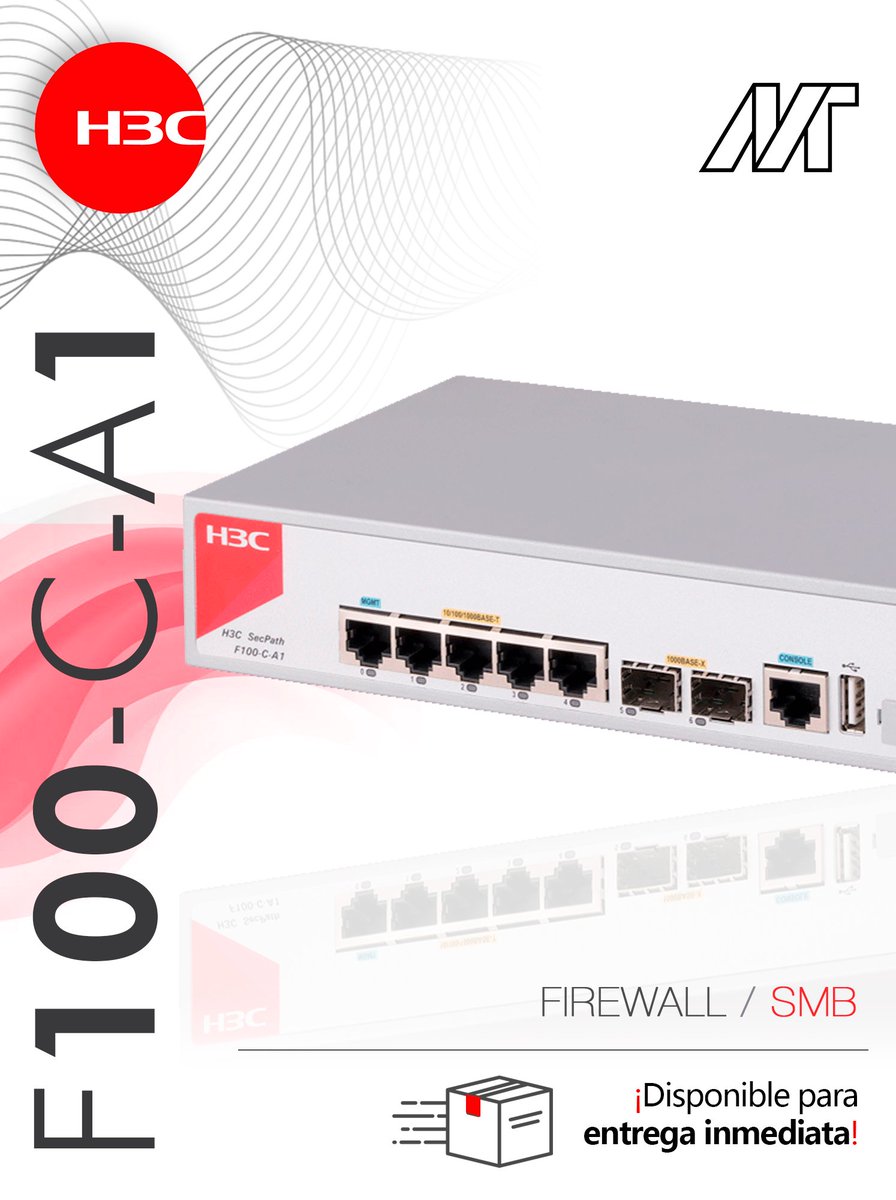 massivetechmx's tweet image. Firewall Secpath F100 C-A1
Portafolio SMB
#h3c #h3cmassivetech #massivetech #firewall #cortafuegos #firewalls #NGFW
@H3CGlobal 
Somos arquitectos de soluciones tecnológicas.
Contáctanos para conocer más sobre nuestras soluciones:
📞CDMX: 559275 9710
✉️info@massive-electronic.mx