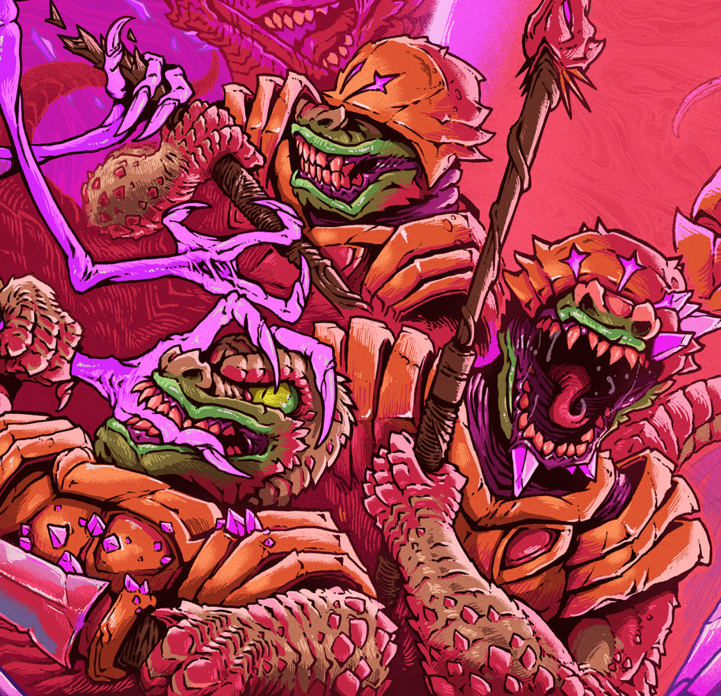 Lizard warriors - small part of a much bigger piece for Tabletop Dominion.