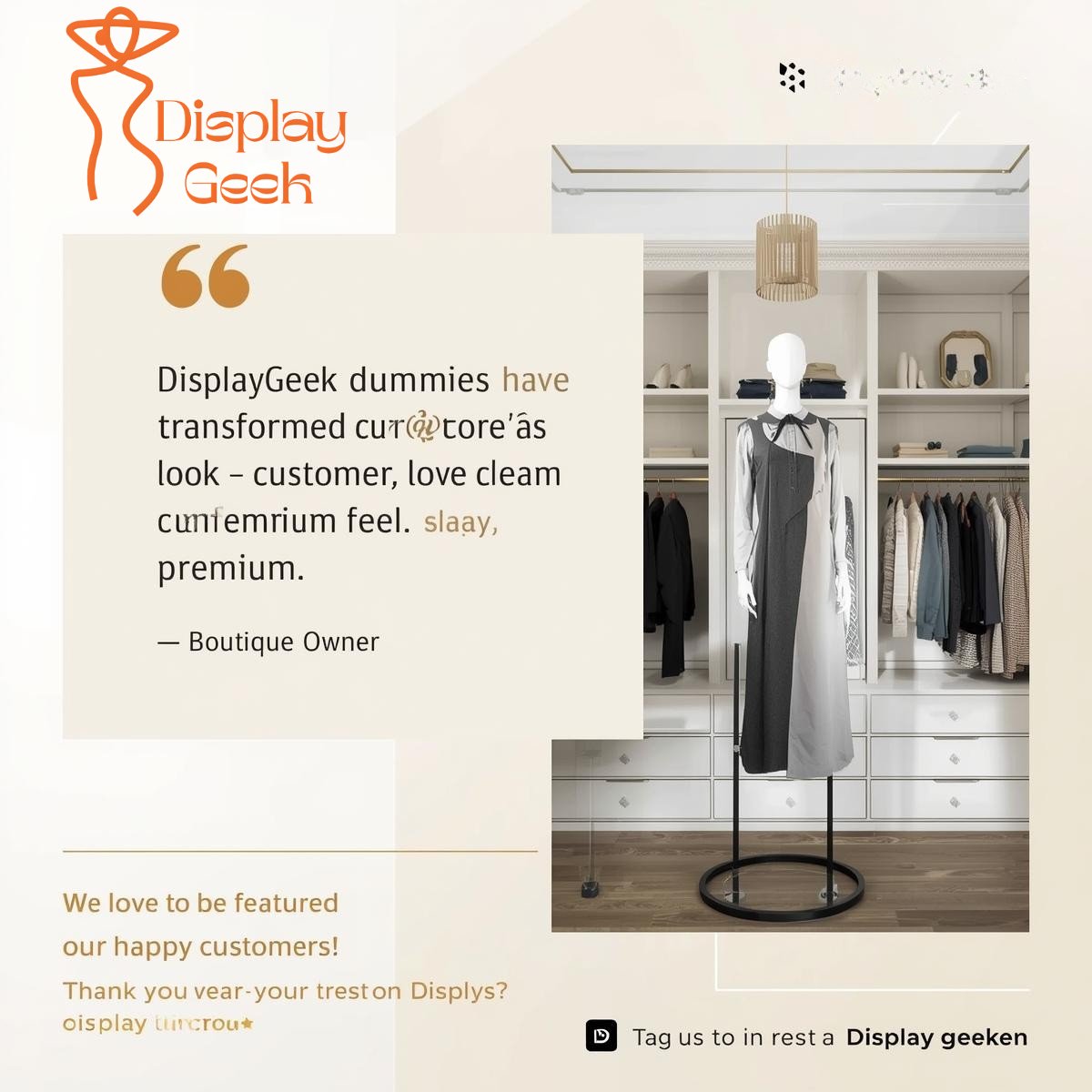 Displaygeeek's tweet photo. 💬 “DisplayGeek dummies have transformed our store’s look – customers love the clean, premium feel.” – Boutique Owner
We love hearing from our happy customers! Thank you for trusting DisplayGeek.
 Want to be featured?
#CustomerReview #DisplayGeek #TailorsDummy #RetailInspiration https://t.co/Hd0OQ60lHO