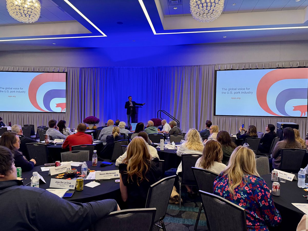 NPPC's tweet image. This year’s #Oktoberfest2025 brought together state and national pork leaders for several days of collaboration, learning and networking. Highlights included role-based breakouts, CEO discussions, human nutrition and policy sessions, plus hands-on swine health and industry tours.