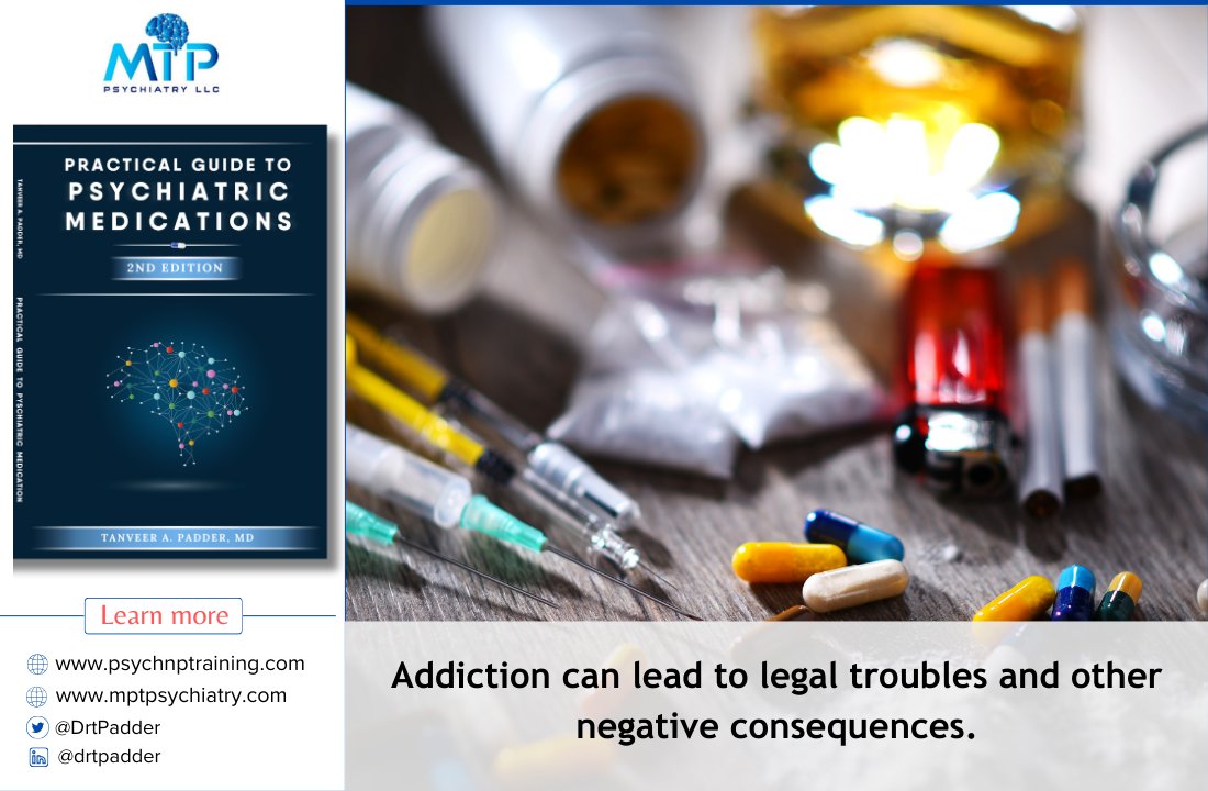 DrtPadder's tweet image. Addiction can lead to legal troubles and other negative consequences. 

Learn more about psychiatric care at 👉 psychnptraining.com | mtppsychiatry.com 

#AddictionAwareness #MentalHealth #Psychiatry #Recovery #OverdosePrevention #drpadder #psychnptraining…
