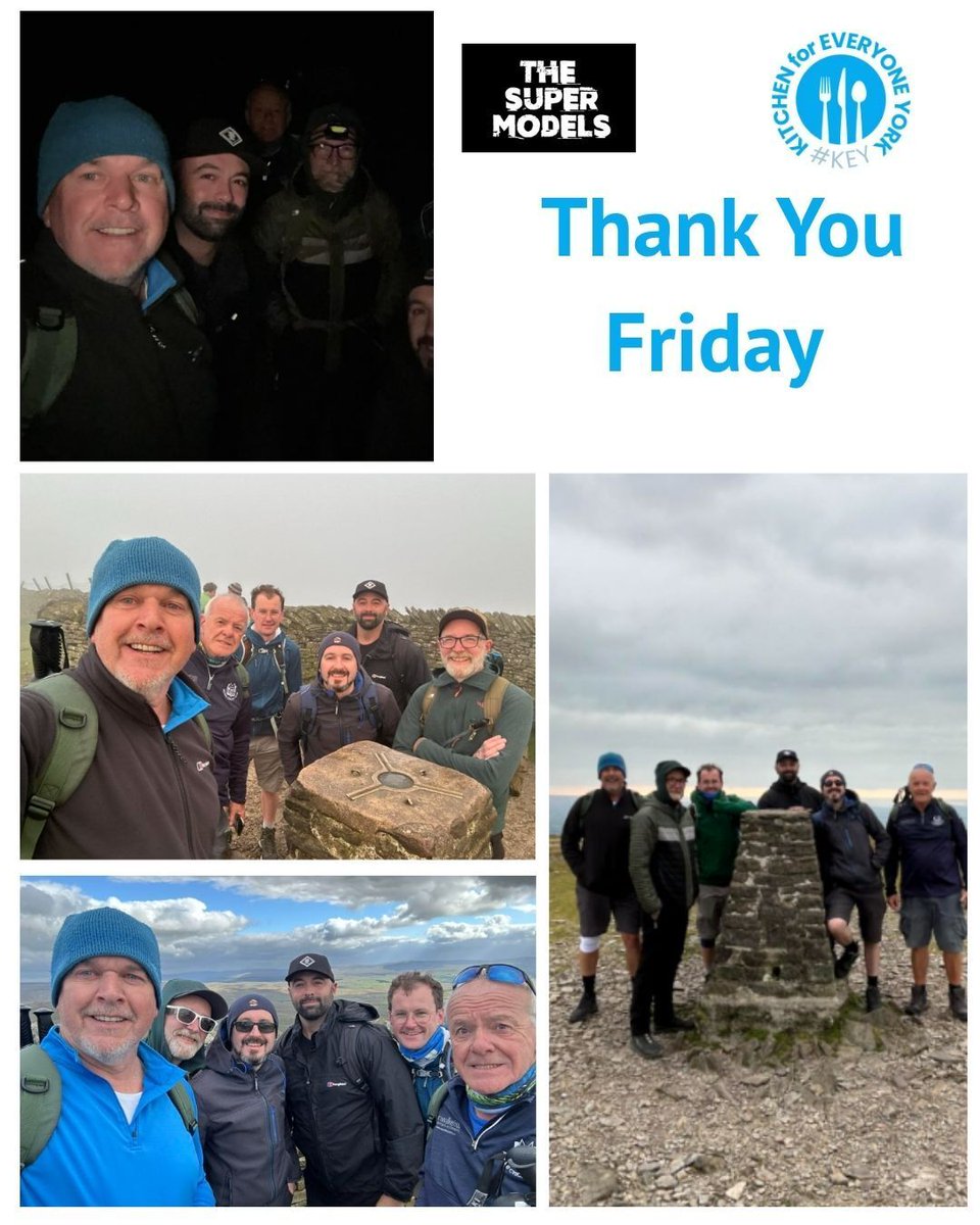 Today's Friday Thank You is to the wonderful The Supermodels and Acomb Cricket Club who raised an amazing £1180 by walking 24 miles in under 24 hours to complete the Yorkshire Three Peaks Challenge
#yorkcharity #TheSupermodels#yorkshirethreepeakschallenge #thankyoufriday #
