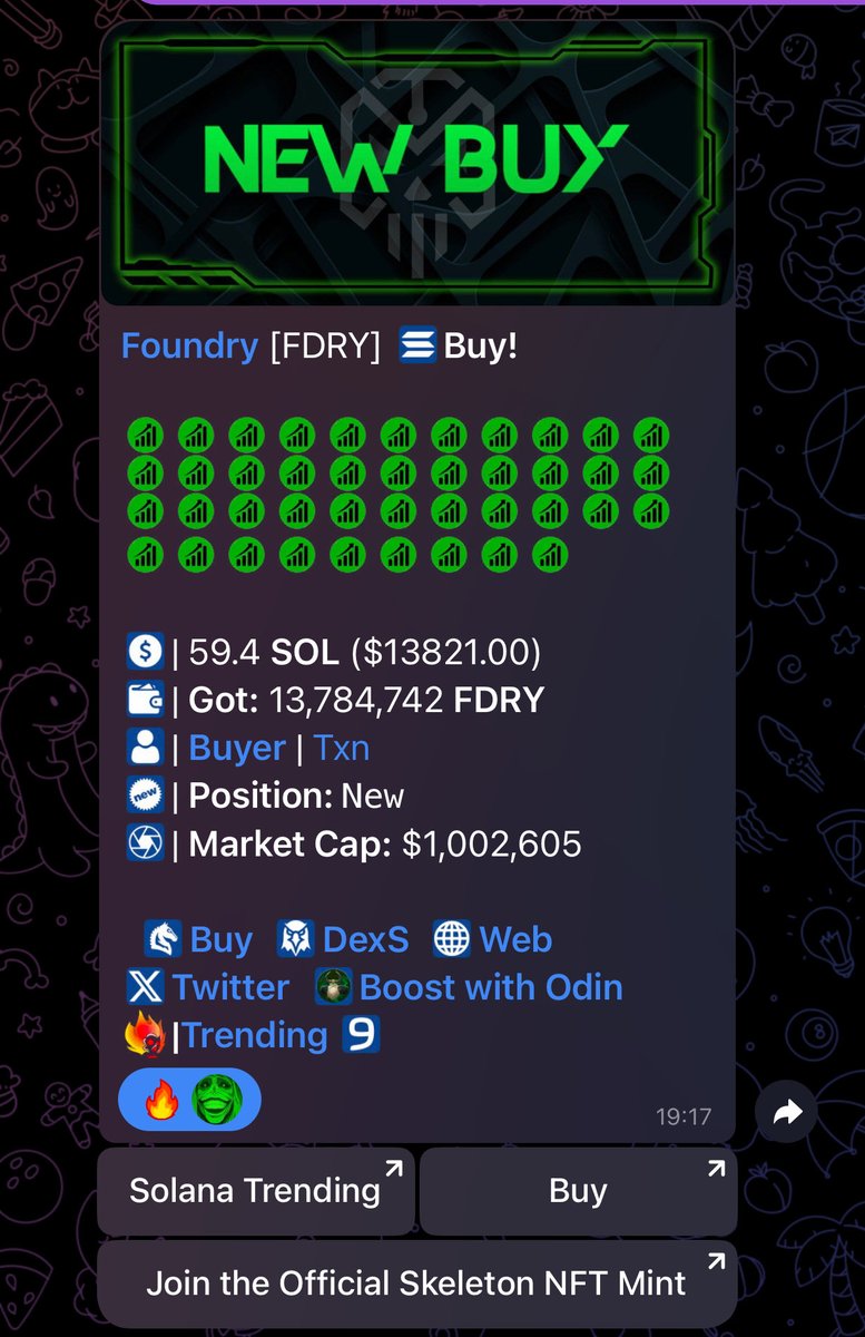 I spotted around 15 wallets holding above $100k that are heavily bidding $FDRY today. 

Whales are bidding great tech. Do you have a bag anon?