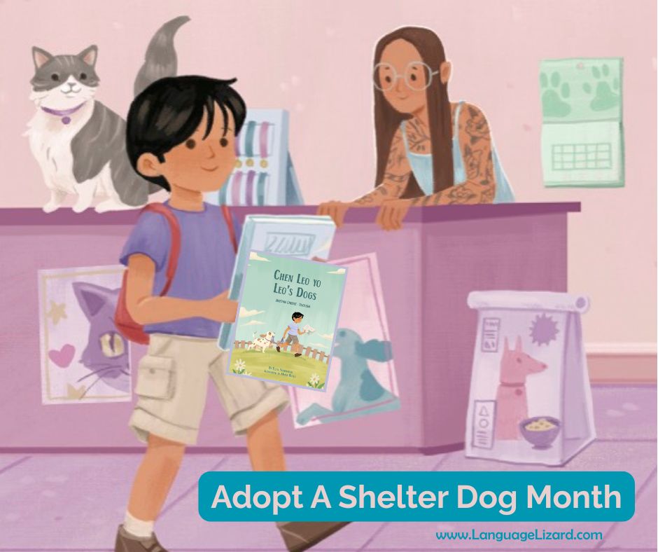 October is #AdoptAShelterDogMonth!

Celebrate with Leo's Dog, a touching story about a boy who adapts to his new home with the help of the dogs he cares for at an animal shelter.

#bilingualbooks #bilingualkids #bilingualkidsbooks #languagelearning