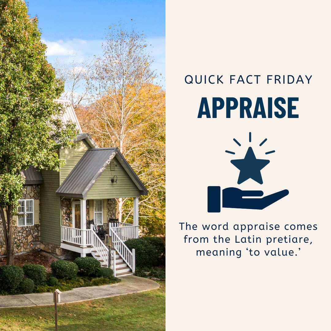 BedrockApprGrp's tweet image. Quick Fact Friday! 🎉 

The word appraise comes from the Latin pretiare, meaning ‘to value.’
That’s exactly what we do — help determine the true value of your home! 🏡 #QuickFactFriday #AppraisalInsights