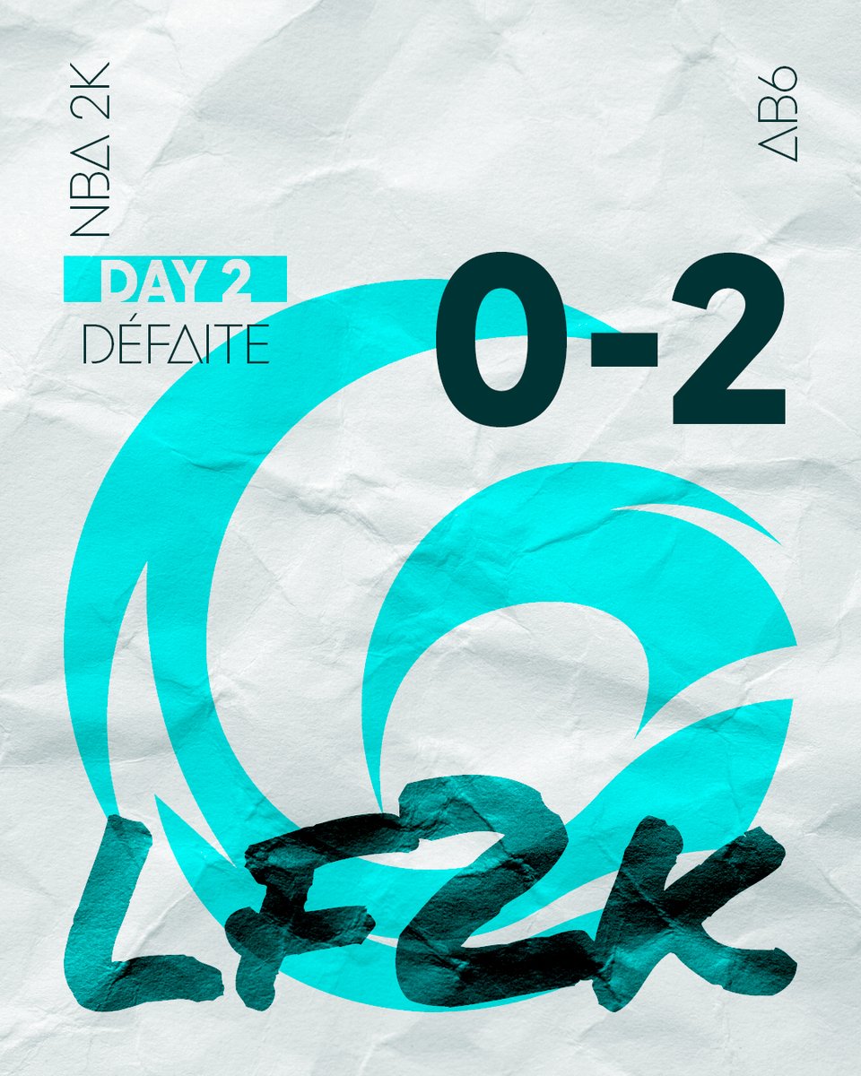 🏀 #LF2K – Day 2 

La première partie a été marquée par des matchs compliqués.
Mais rien n’est fini : nous attaquons le Loser Bracket confiants et déterminés à renverser la tendance. 🔥

#NBA2K #Esport #AB6