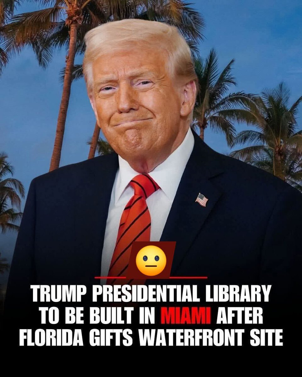 TikTubeXNews's tweet image. HERITAGE HONOR: Florida grants President Trump a prized Miami waterfront site for his future presidential library.

#TrumpLibrary #Miami #FloridaNews #Legacy #PresidentialLibrary #BreakingNews