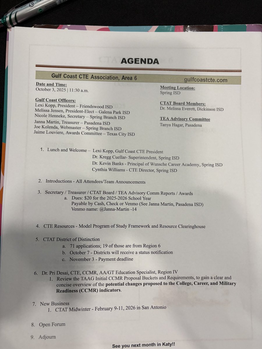 CynthiaW14's tweet image. Spring ISD CTE hosting Gulf Coast Association, Area 6 meeting at Wunsche Career Academy. Thank you Dr. Cuellar for greetings on behalf of SISD. Also Dr. Banks and Wunsche Culinary students. @SpringISD @SpringISD_CTE @SISDCTEAdvisory #ctespringisd