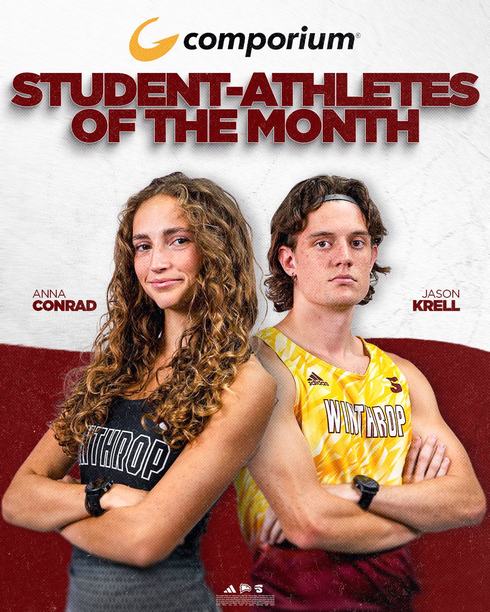 𝗖𝗼𝗺𝗽𝗼𝗿𝗶𝘂𝗺 𝗦𝘁𝘂𝗱𝗲𝗻𝘁-𝗔𝘁𝗵𝗹𝗲𝘁𝗲𝘀 𝗼𝗳 𝘁𝗵𝗲 𝗠𝗼𝗻𝘁𝗵💫

Anna Conrad &amp; Jason Krell of <a href="/WinthropTrackXC/">Winthrop Track & Field/XC</a> 

🔗bit.ly/4mQXcme

#ROCKtheHILL | #BigSouthXC