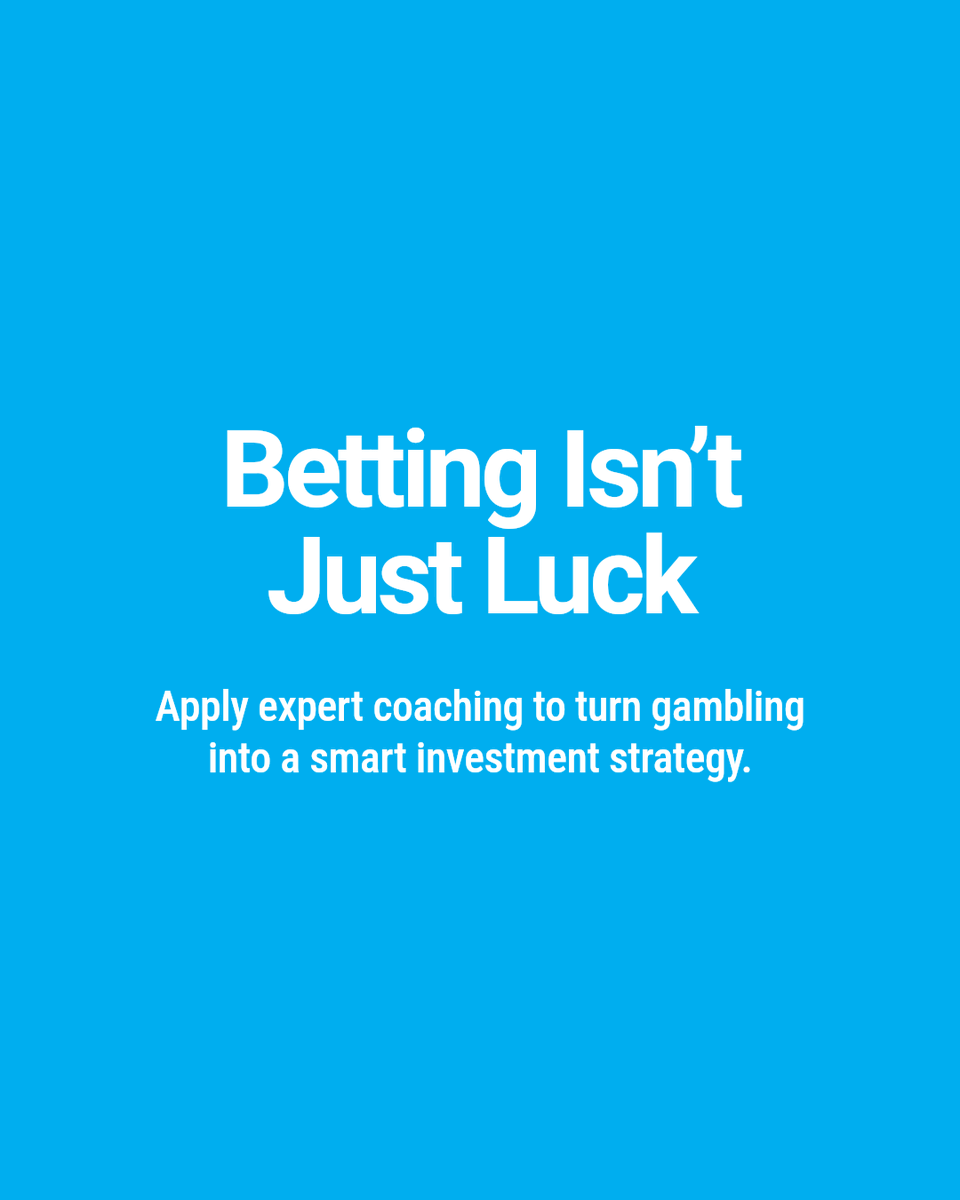 Think coaching is just for athletes? 

Think again. 

Elevate your betting game with expert guidance. 

Unlock disciplined strategies that turn gambling into investing. 

Start your journey to smarter bets today. 

#Gamblers #ONLINEWAGERS
